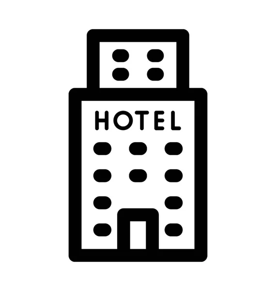 Hotel edifício vetor ícone —  Vetores de Stock