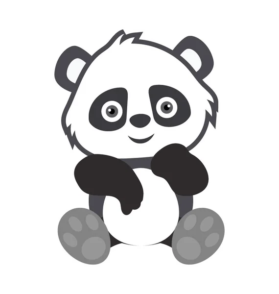 Panda Flache Vektorsymbol — Stockvektor