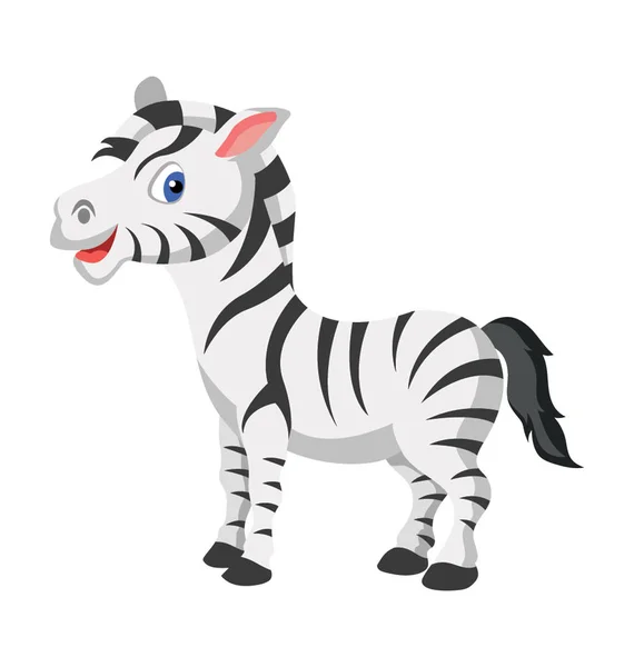 Zebra Lapos Vector Icon — Stock Vector