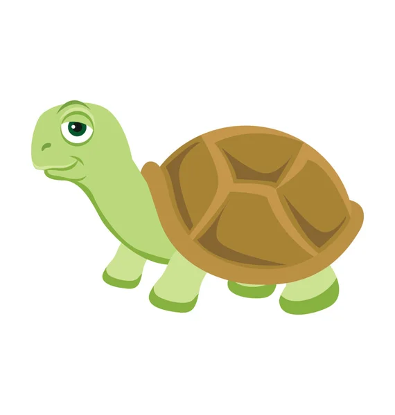 Tortoise Flat Vector Icon — Stock Vector