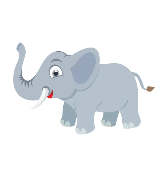 Olifant Platte Vector Pictogram — Stockvector