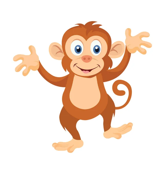 Monkey Platt Vektor Symbol — Stock vektor