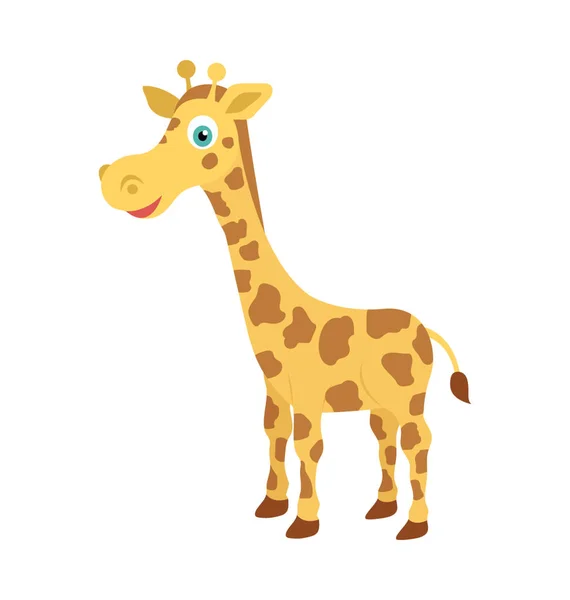 Icône Vecteur Plat Girafe — Image vectorielle