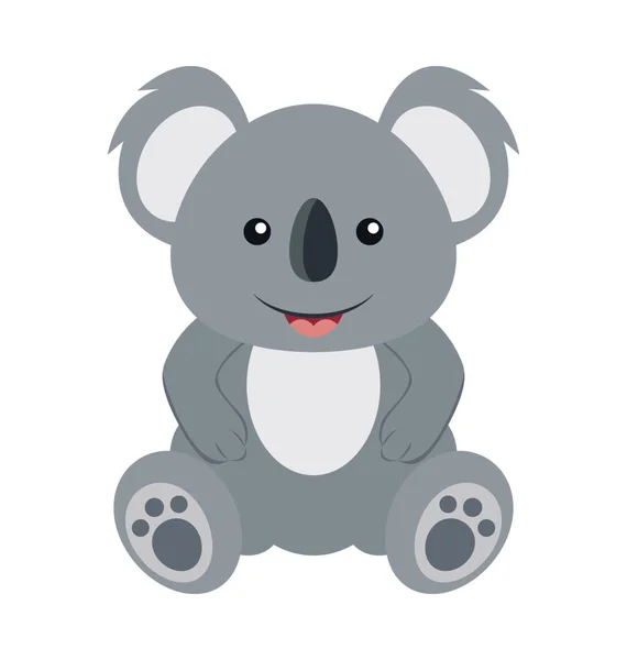 Płaski Kolorowy Vector Icon Koala — Wektor stockowy