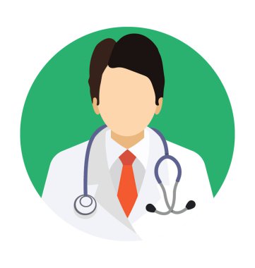 Doktor düz vektör simgesi