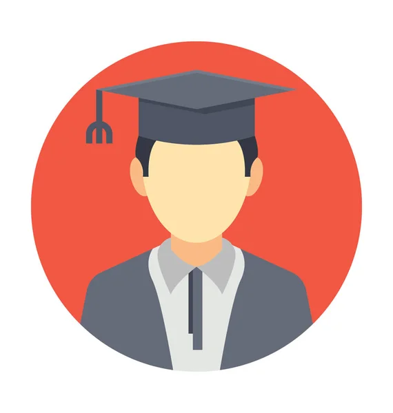 Graduate Flat Vector Icon — Stock Vector