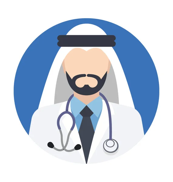 Ikon Dokter Vektor Arab - Stok Vektor