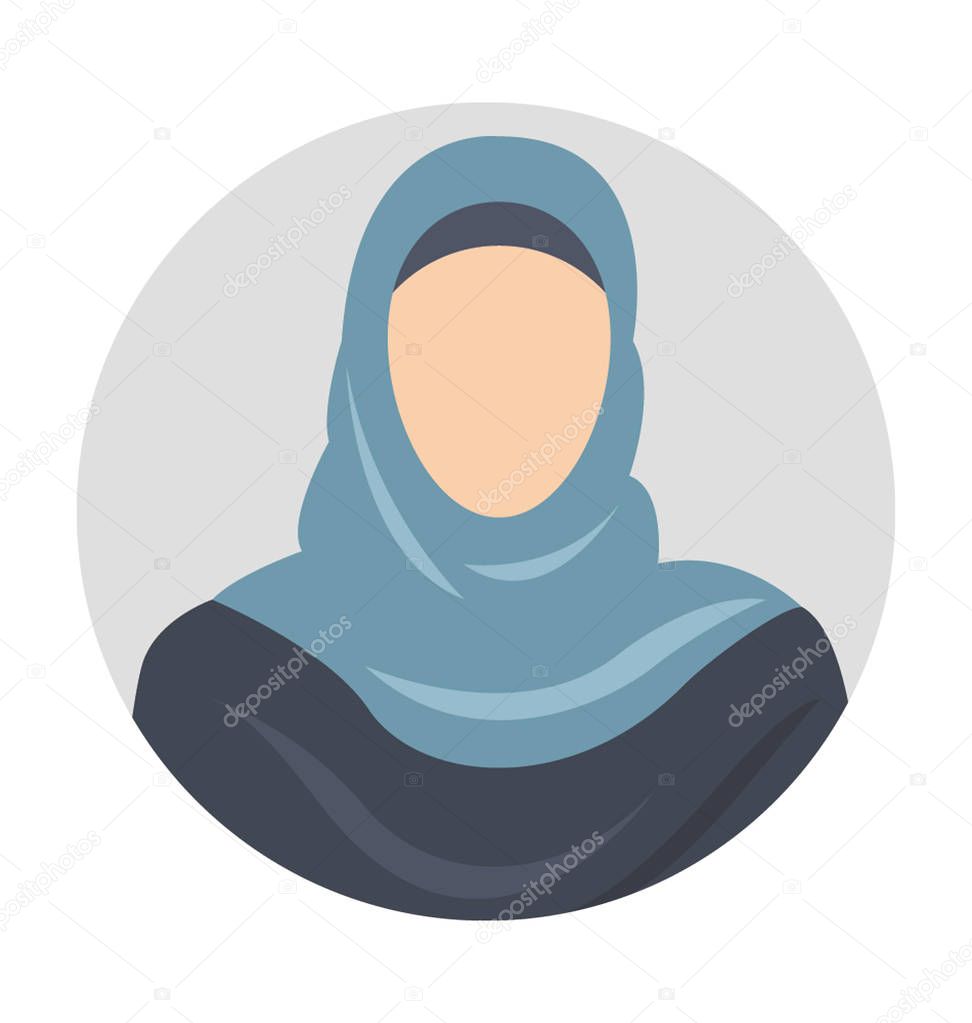 Download Muslim Woman Vector Icon — Stock Vector © prosymbols #188161526