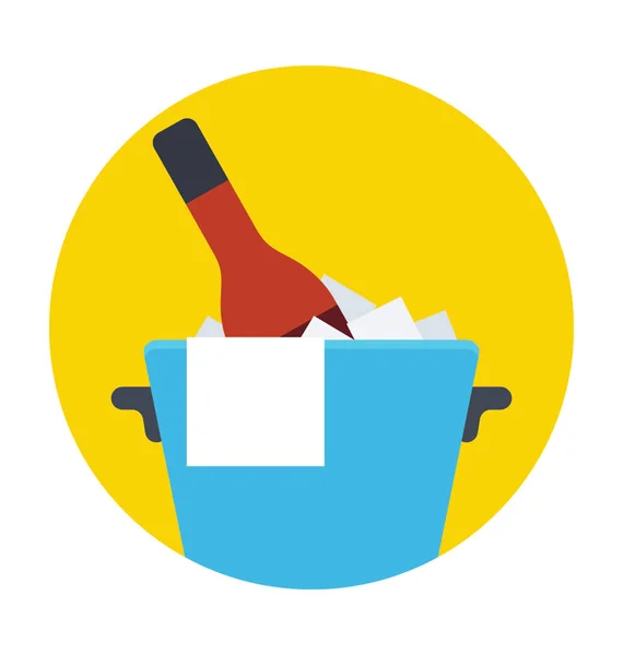 Vector Cubo Vino Icono — Vector de stock