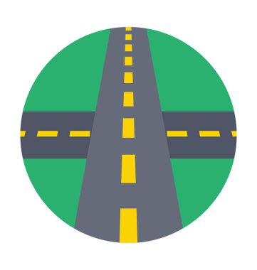 Yol düz vektör simgesi