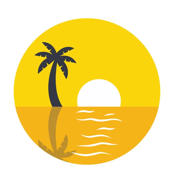 Икона Плоского Пляжа — стоковый вектор