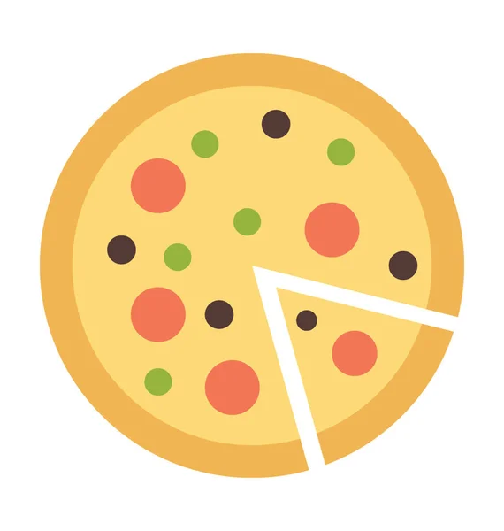 Pizza Flach Vektorsymbol — Stockvektor