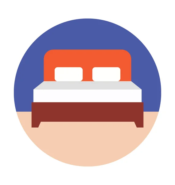 Slaapkamer Platte Vector Icon — Stockvector