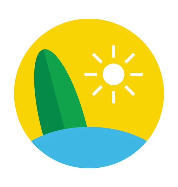 Beach Flat Vector Icon — Stock Vector