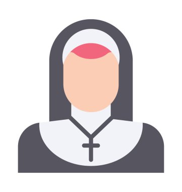 Nun Flat Vector Icon clipart
