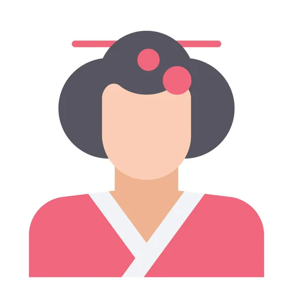 Geisha Flat Vector Icon — Stock Vector