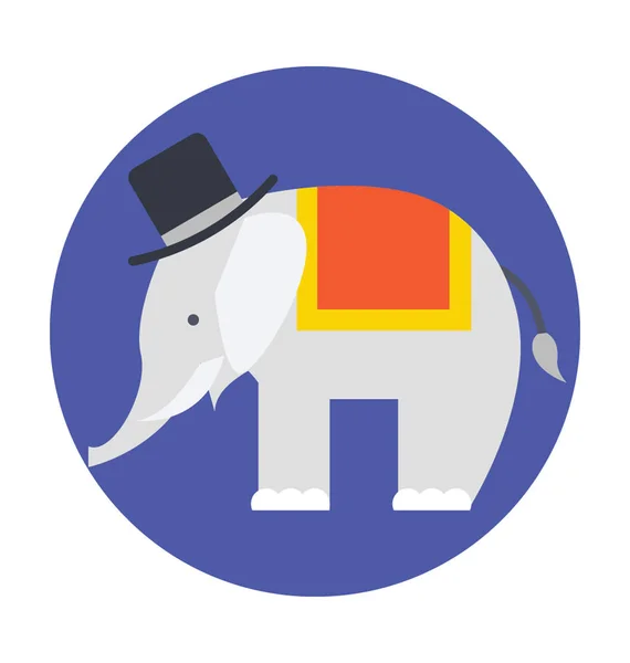 Icône vectorielle d'éléphant de cirque — Image vectorielle