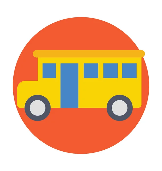 Bus Plano Vector Icono — Archivo Imágenes Vectoriales