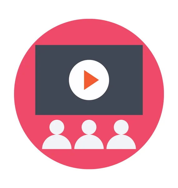 Video Lecture Vector Icon — Stock Vector
