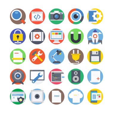 SEO ve Web düz renkli simgeler 1