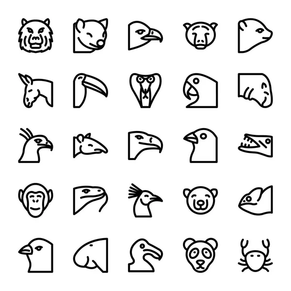 Animals Birds Line Icons — Stock Vector