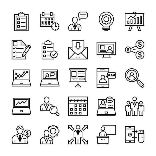 Corporate Line Icons — Stock Vector