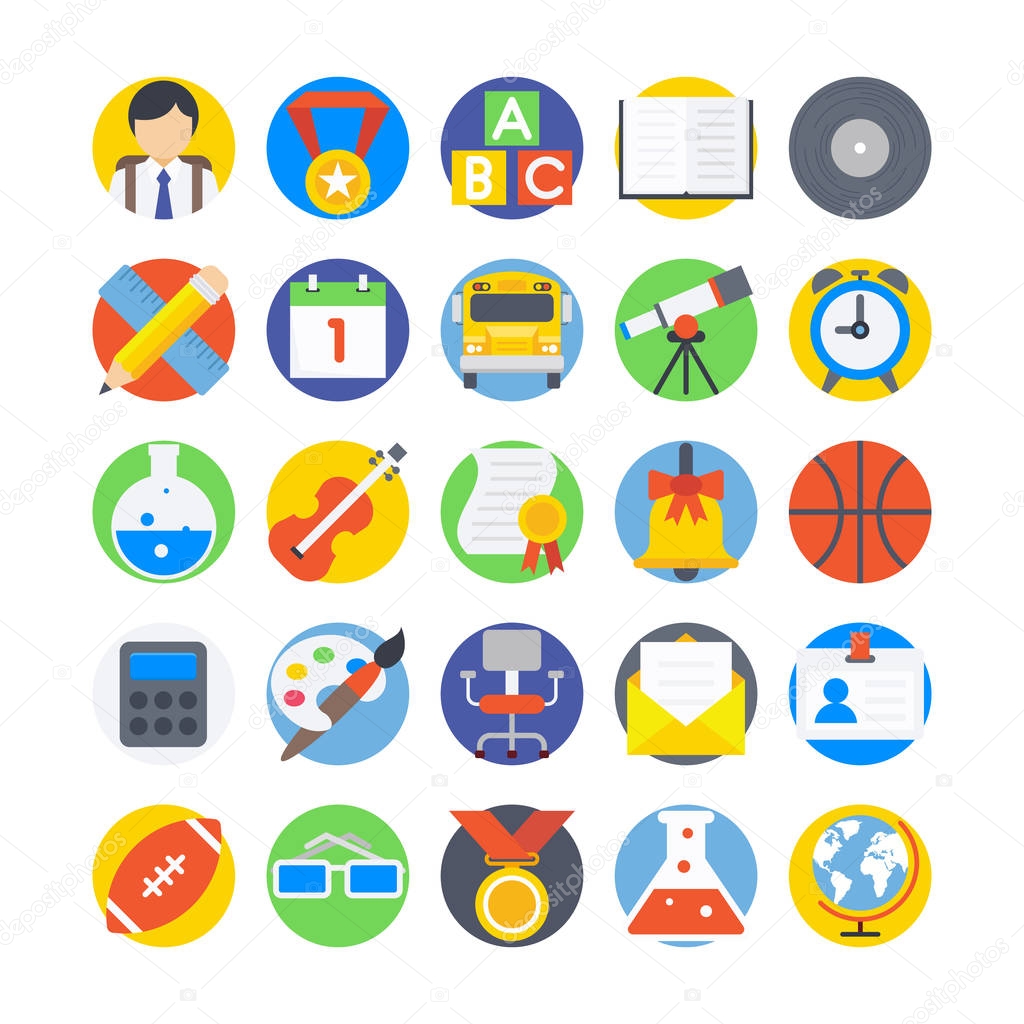 Flat Colored Icons 2