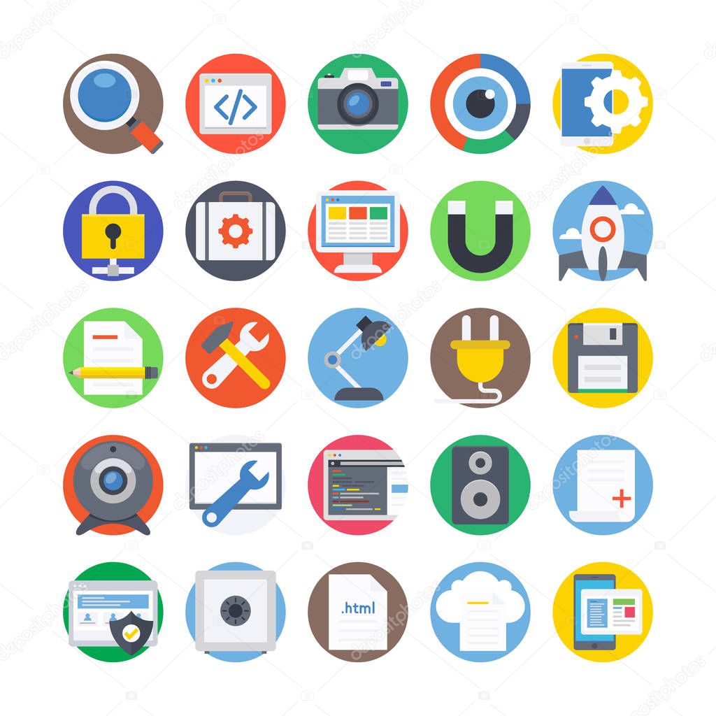 Seo and Web Flat Colored Icons 1