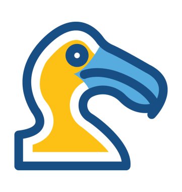 Toucan renkli vektör simgesi