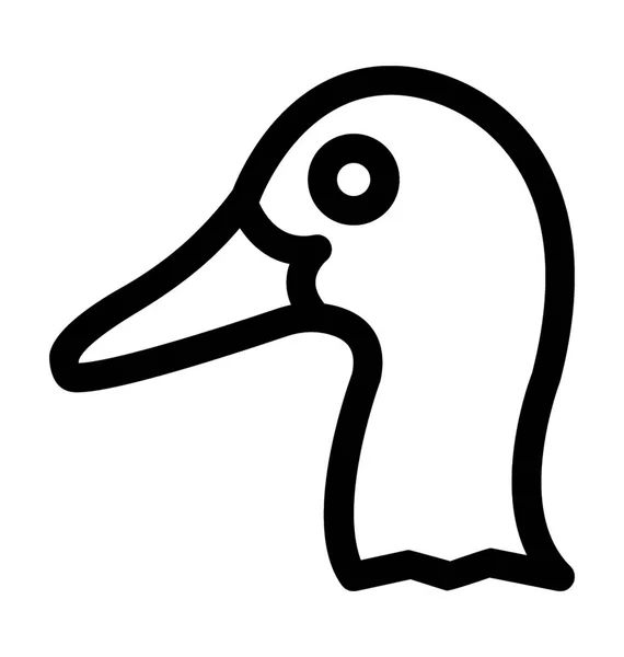 Duck Line Vector Icon — Stock Vector