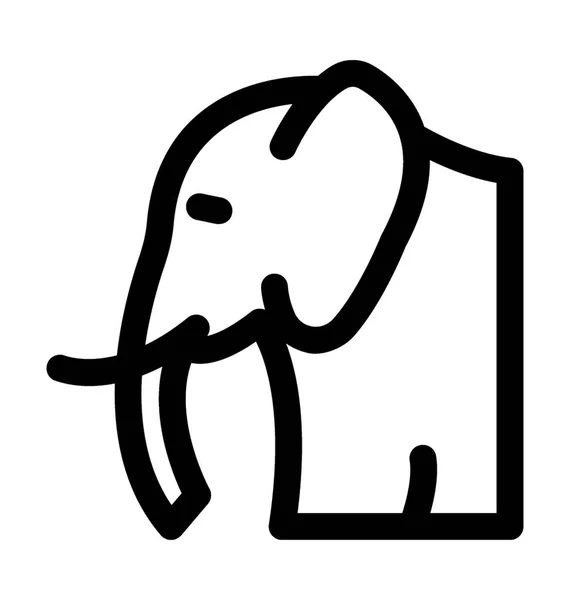 Elefante línea Vector icono — Vector de stock