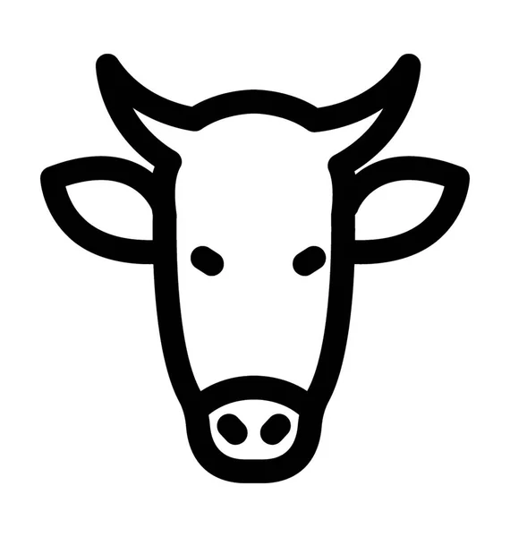 Vector de línea de vaca icono — Vector de stock