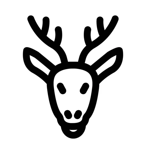 Deer Line Vector Icon — Stock Vector