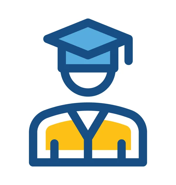 Graduate Colored Vector Icon — Stock Vector