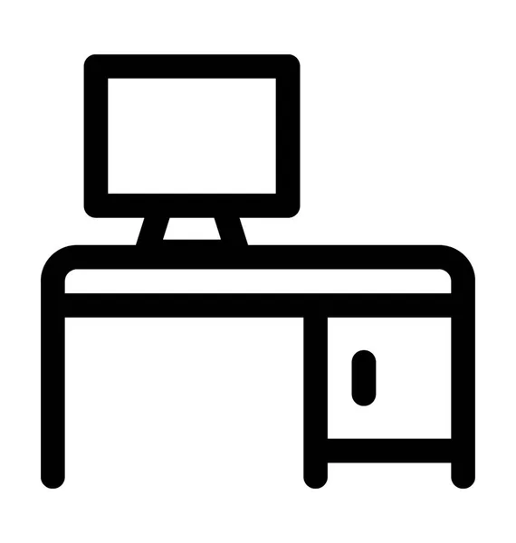 Computer Table — Stock Vector