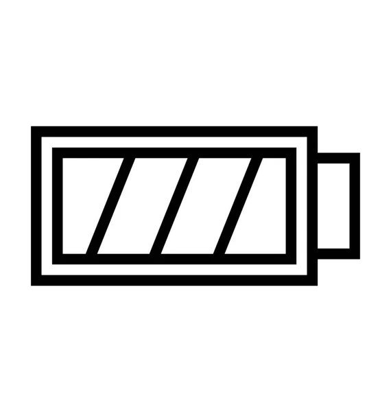 Batterij Lijn Vector Pictogram — Stockvector