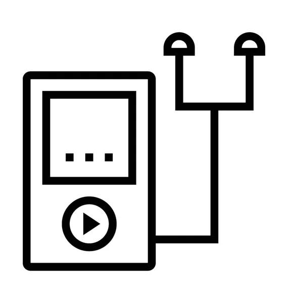 Walkman Line Vector Ícone — Vetor de Stock