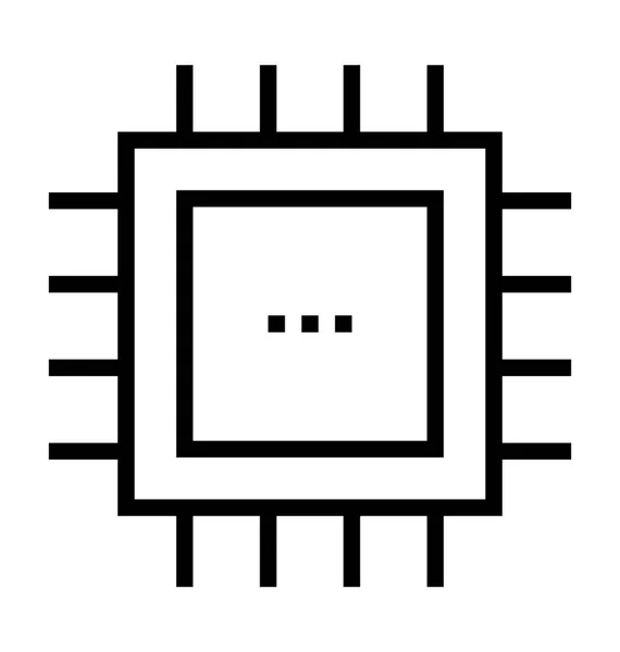 Procesador Chip Line Vector Icono — Archivo Imágenes Vectoriales