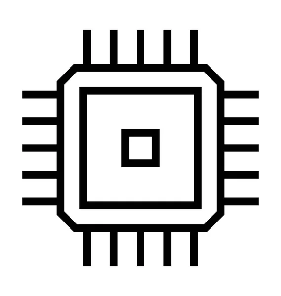 Processador Chip Vector Ícone — Vetor de Stock