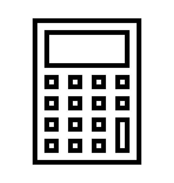 Calculadora Línea Vector Icono — Archivo Imágenes Vectoriales