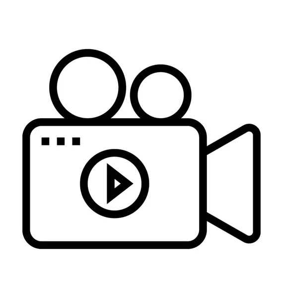 Icône Vectorielle Ligne Caméra Vidéo — Image vectorielle
