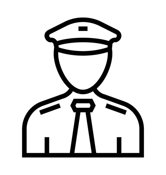 Pilot Line Vector Icon — Stock Vector