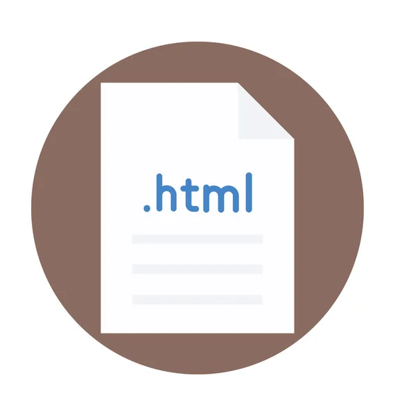 Html File Flat Vector Icon — Stock Vector