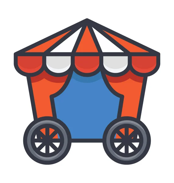 Cirkusz Kocsi Lapos Színes Ikon — Stock Vector