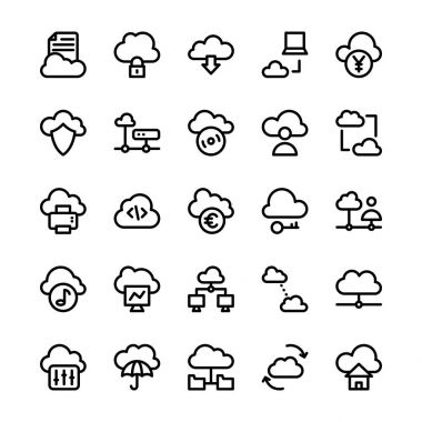 Cloud Computing vektör simgeler 2