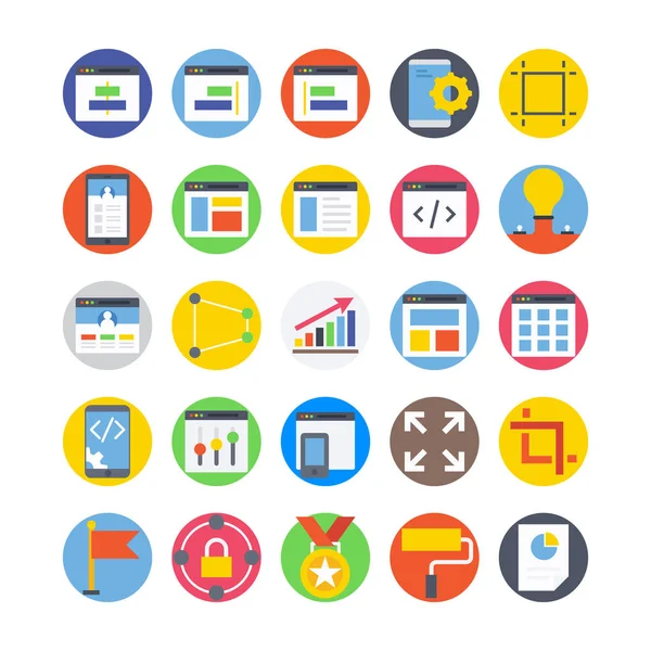 Web Colored Vector Icons — Stock Vector