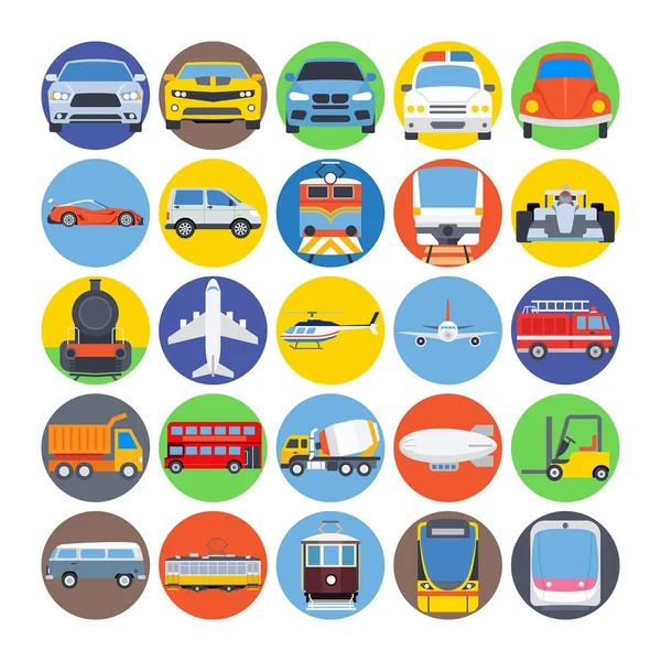 Iconos Vectoriales Transporte — Vector de stock