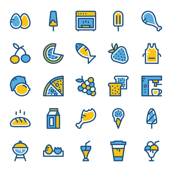 Iconos Vectores Alimentos — Vector de stock