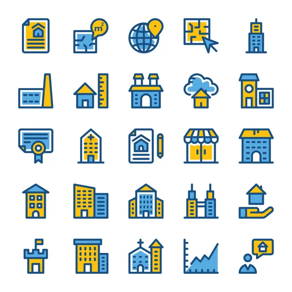 Iconos Vectores Inmobiliarios — Vector de stock