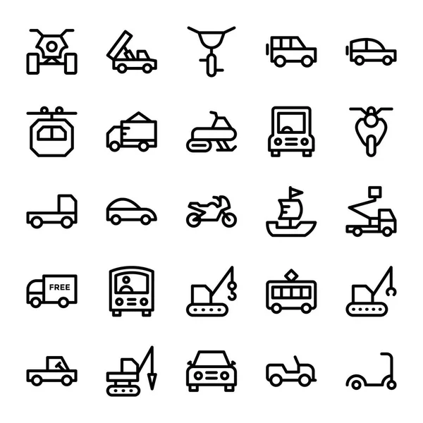 Iconos Vectoriales Transporte — Vector de stock